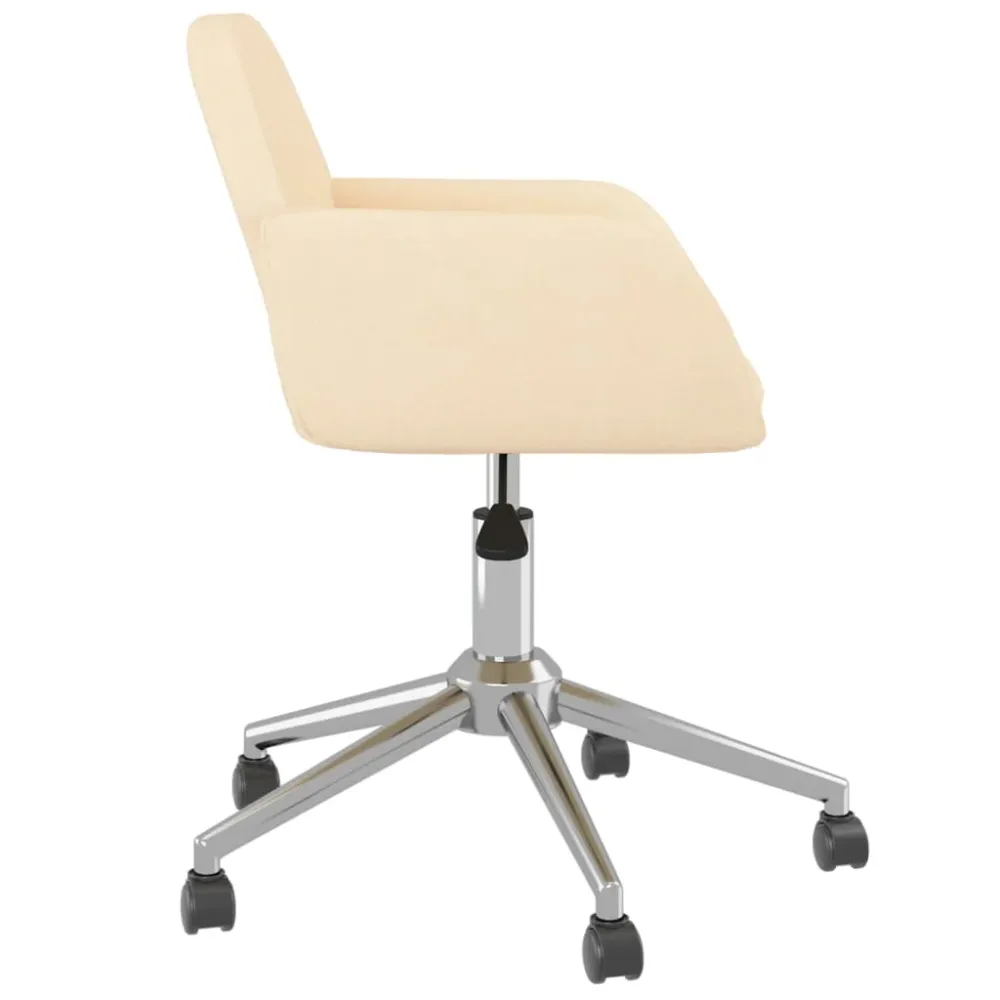 Chaise fauteuil siège pivotante de bureau informatique étude tissu crème 02_0024100