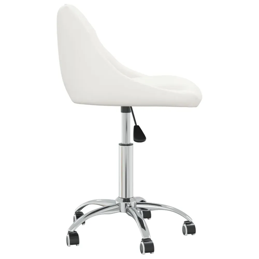 Chaise fauteuil siège pivotante de bureau informatique étude similicuir blanc 02_0024085