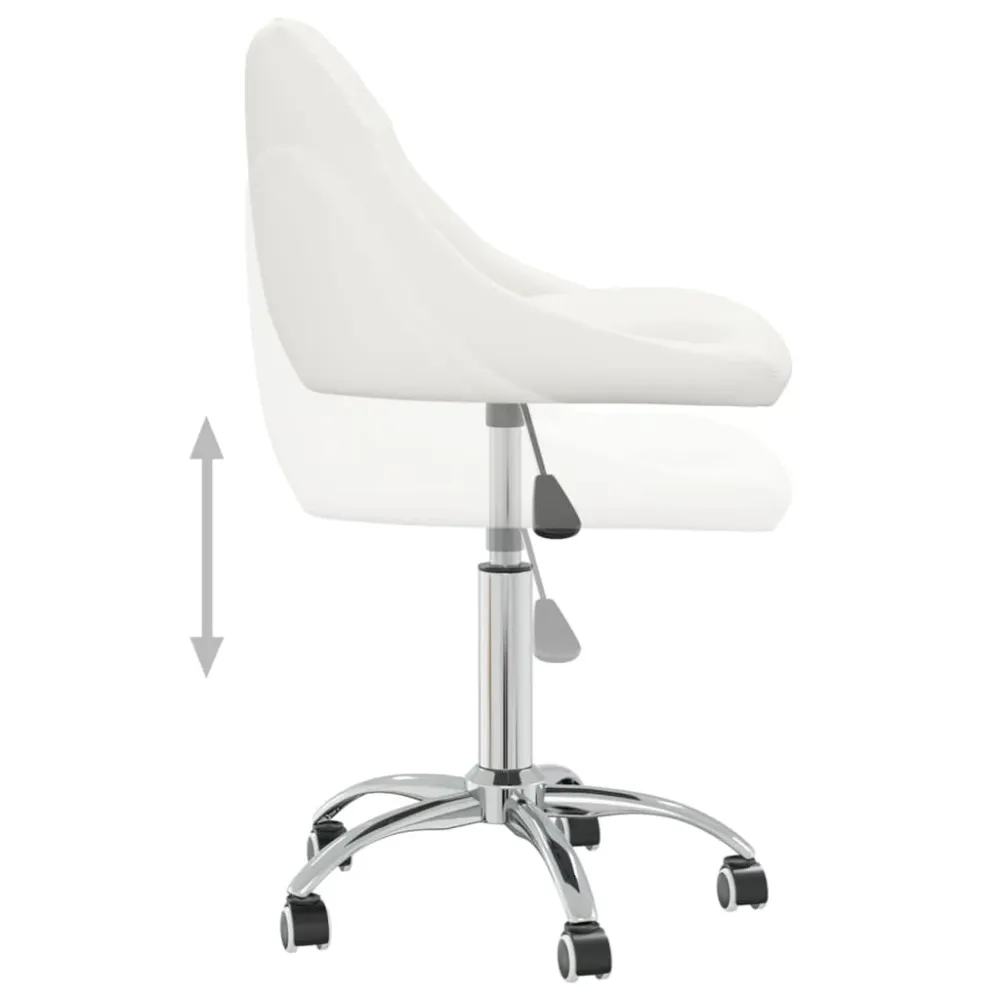 Chaise fauteuil siège pivotante de bureau informatique étude similicuir blanc 02_0024085