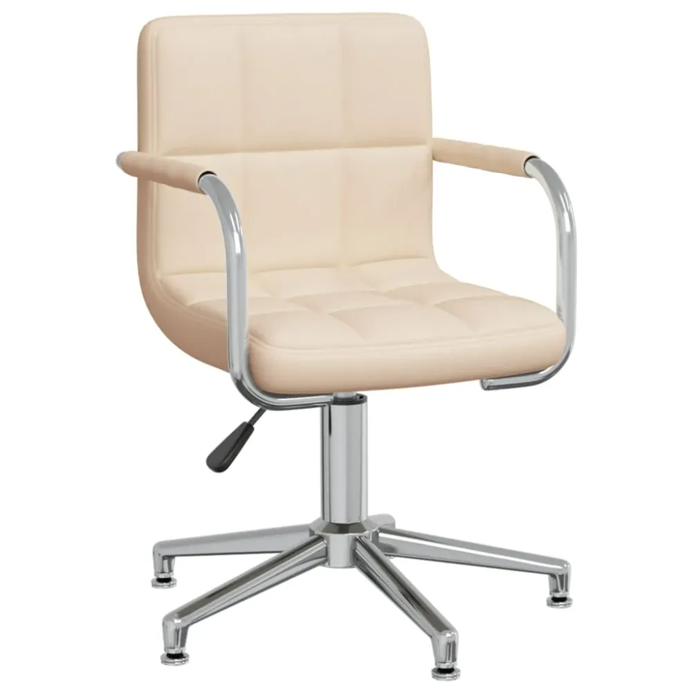 Chaise fauteuil siège pivotante de bureau informatique étude tissu crème 02_0024099