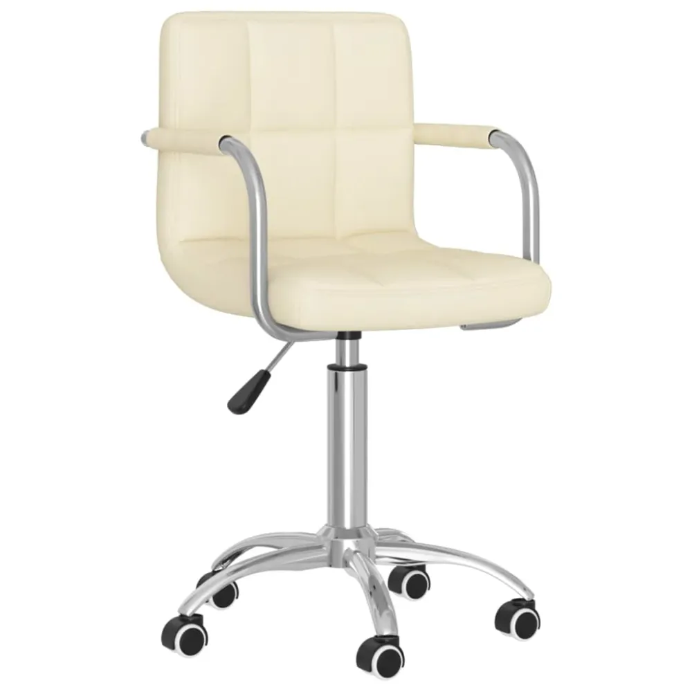 Chaise fauteuil siège pivotante de bureau informatique étude tissu crème 02_0024101