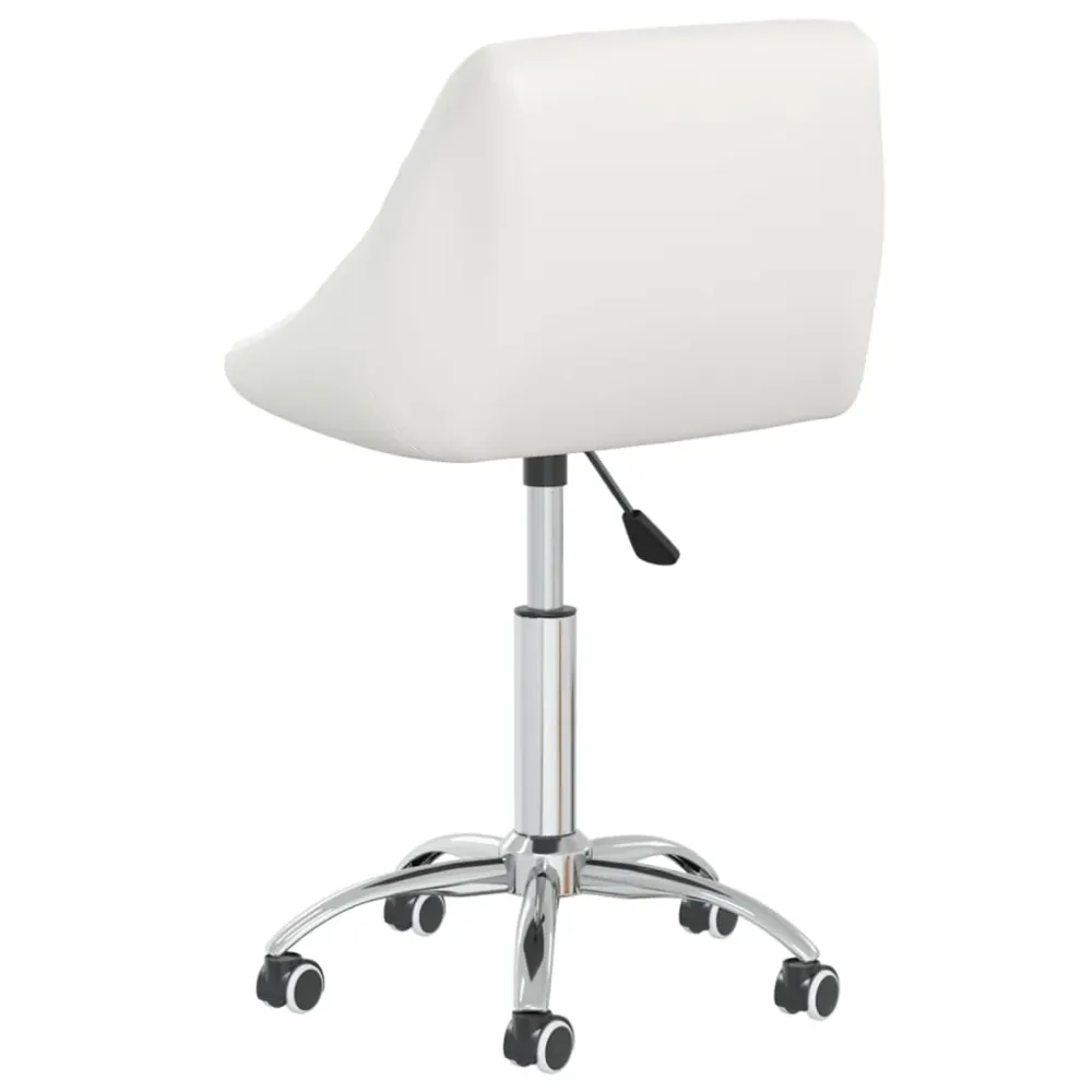 Chaise fauteuil siège pivotante de bureau informatique étude similicuir blanc 02_0024085