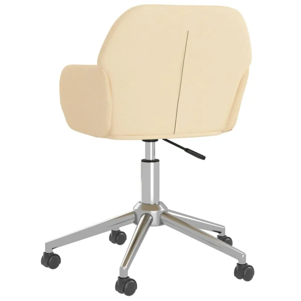 Chaise fauteuil siège pivotante de bureau informatique étude tissu crème 02_0024100