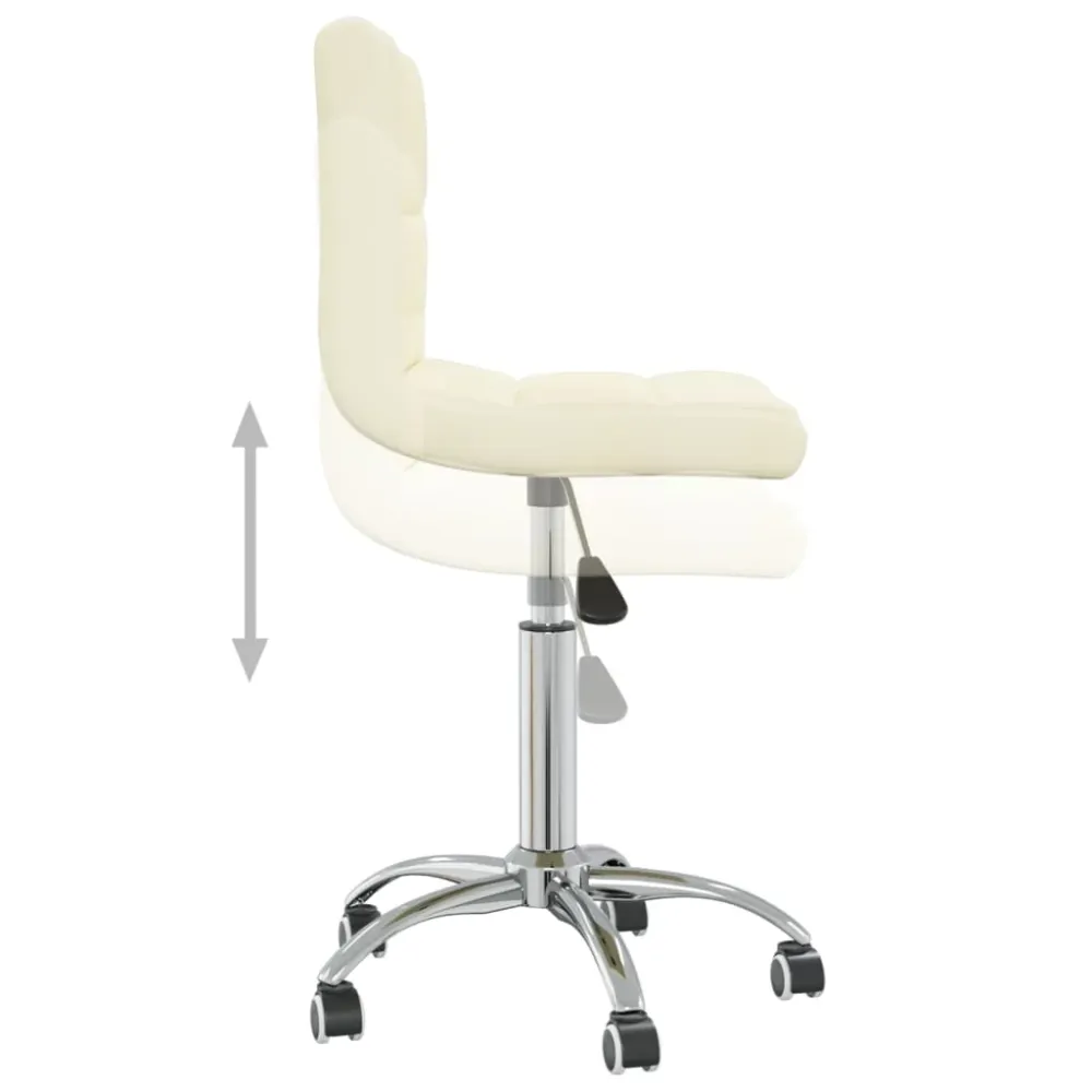 Chaise fauteuil siège pivotante de bureau informatique étude tissu crème 02_0024102