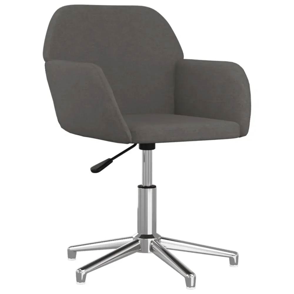 Chaise fauteuil siège pivotante de bureau informatique étude obscur tissu gris 02_0024121