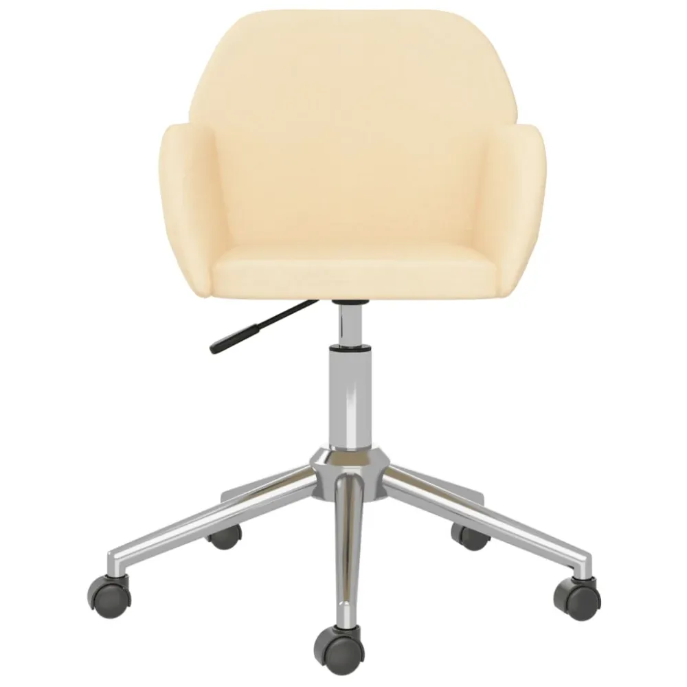 Chaise fauteuil siège pivotante de bureau informatique étude tissu crème 02_0024100