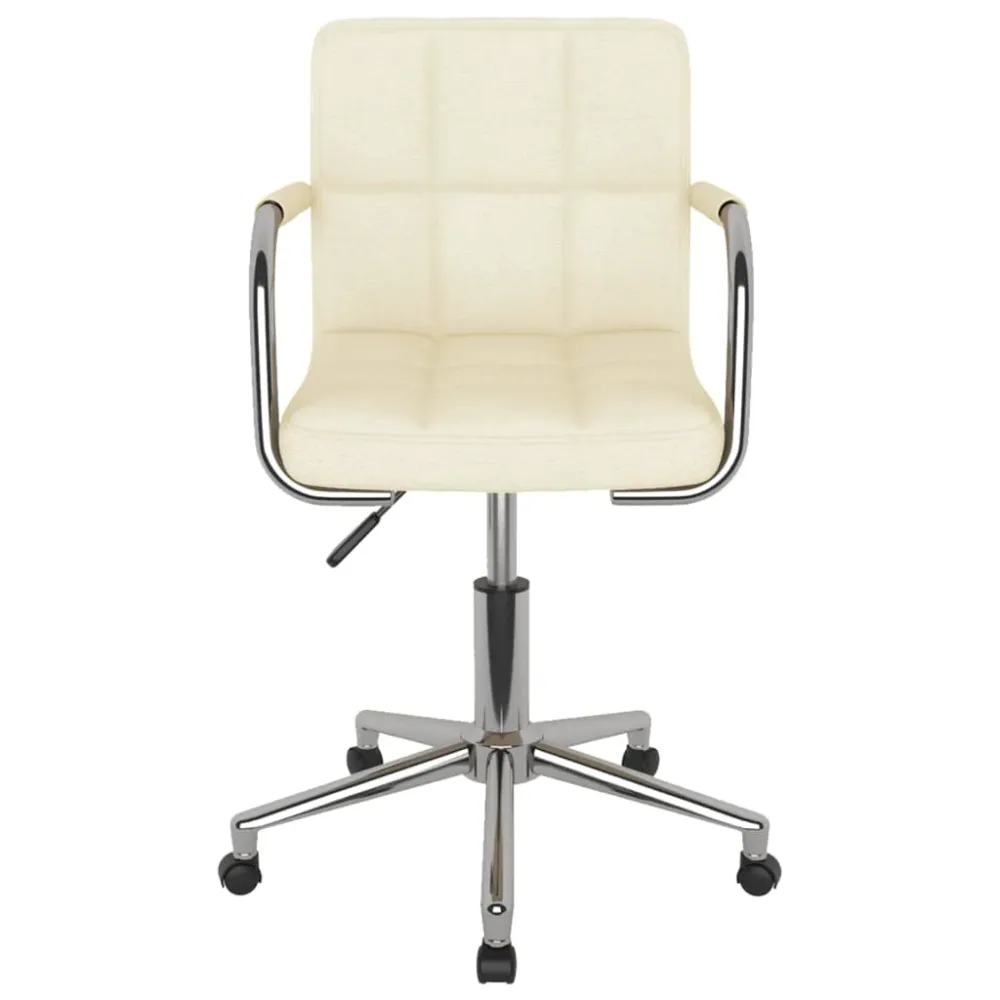 Chaise fauteuil siège pivotante de bureau informatique étude tissu crème 02_0024098