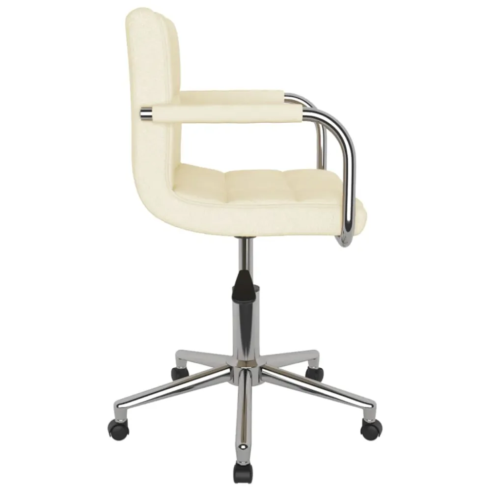 Chaise fauteuil siège pivotante de bureau informatique étude tissu crème 02_0024098
