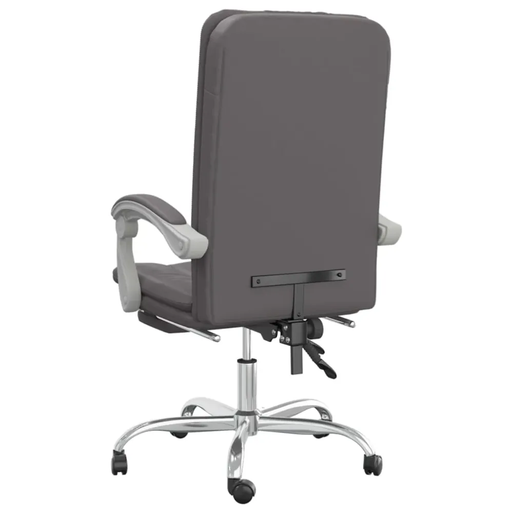 Chaise fauteuil siège pivotante de inclinable de bureau informatique étude similicuir gris 02_0024250