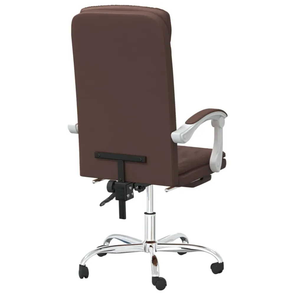 Chaise fauteuil siège pivotante de inclinable de bureau informatique étude similicuir brun 02_0024255