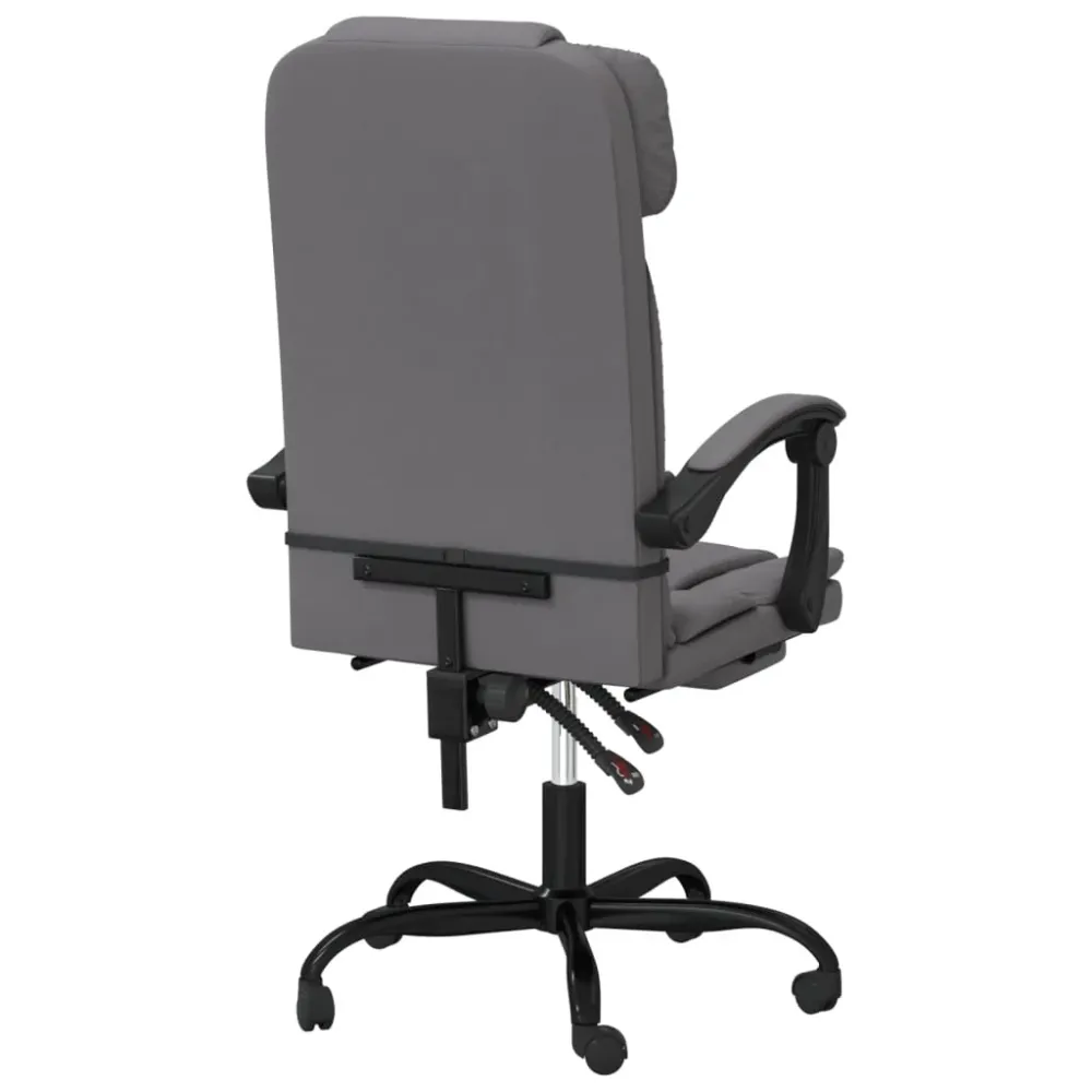 Chaise fauteuil siège pivotante de inclinable de bureau informatique étude similicuir gris 02_0024247