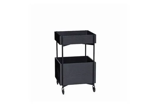 Chariot en bois de frêne noir Frais Hübsch - 68cm