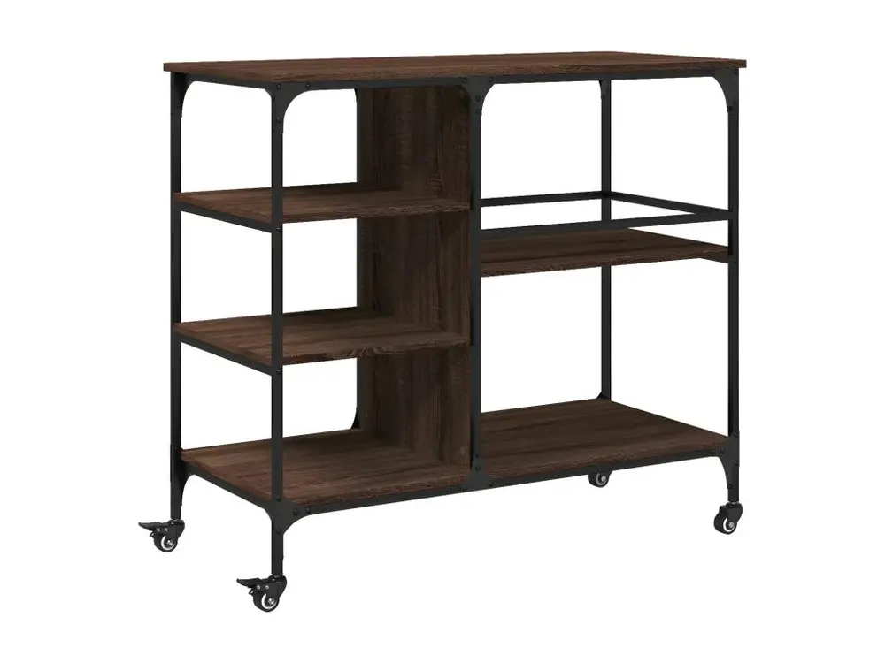 Chariot de cuisine chêne marron 100x45x89,5 bois d'ingénierie