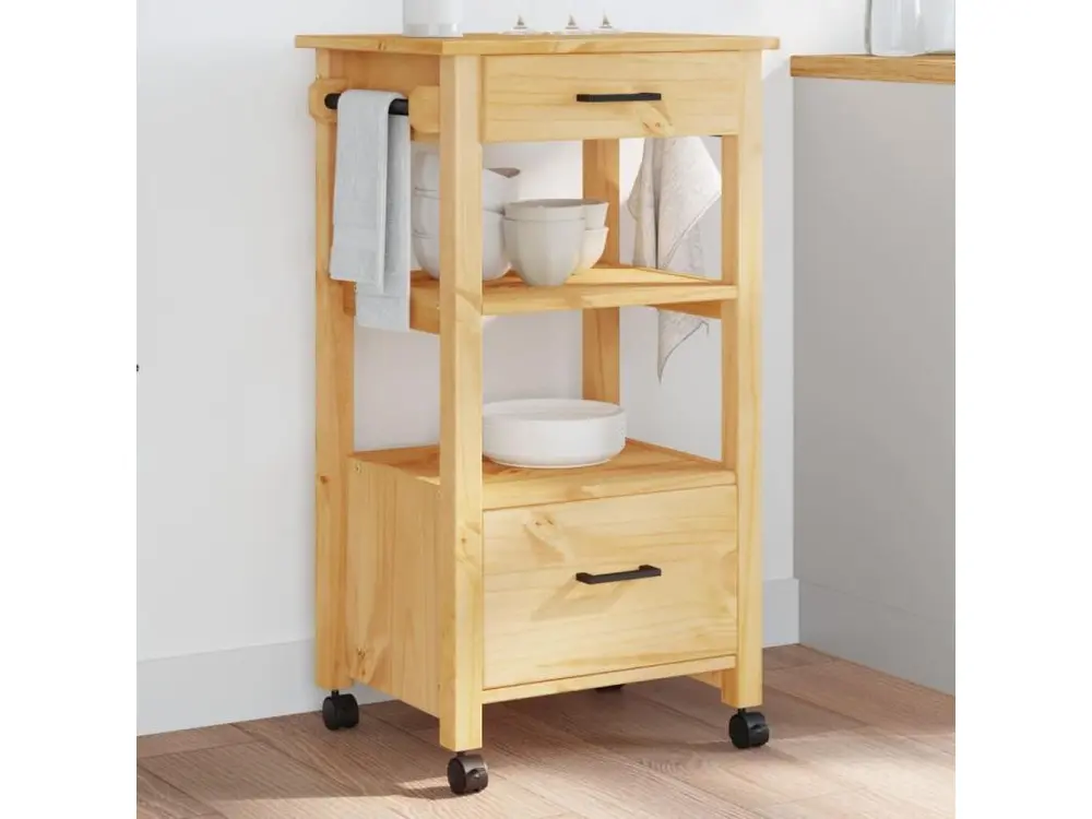 Chariot de cuisine MONZA 48x40x90 bois massif de pin
