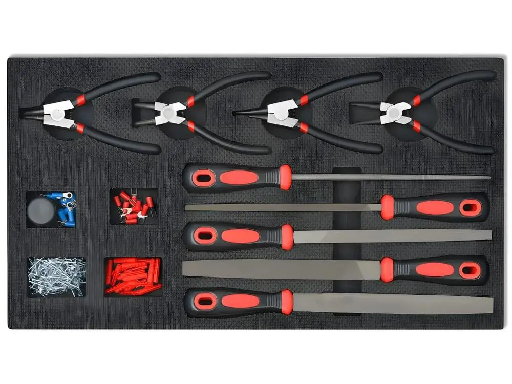 Chariot à outils pour atelier avec 1 125 outils acier Rouge 02_0003235