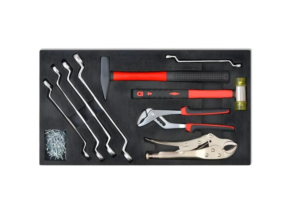 Chariot à outils pour atelier avec 1 125 outils acier Rouge 02_0003235