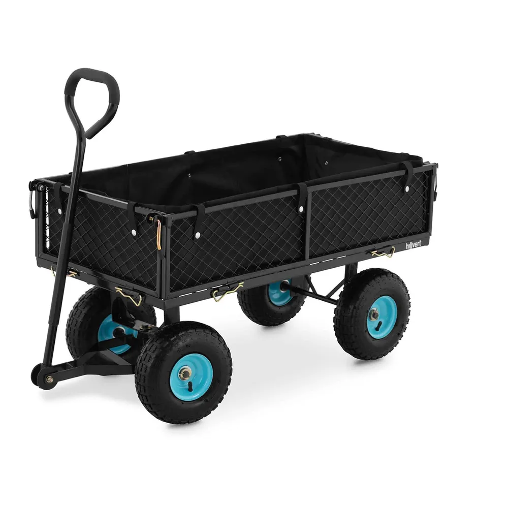 Chariot de plage pliable 300 kg acier noir 14_0007473