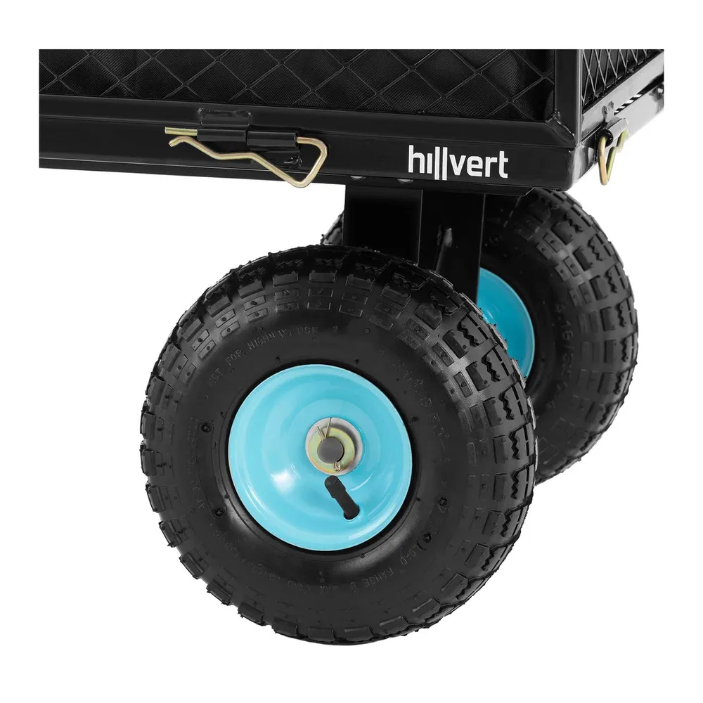 Chariot de plage pliable 300 kg acier noir 14_0007473