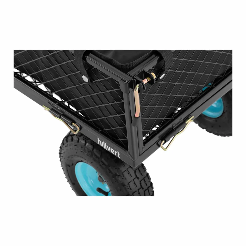 Chariot de plage pliable 300 kg acier noir 14_0007473