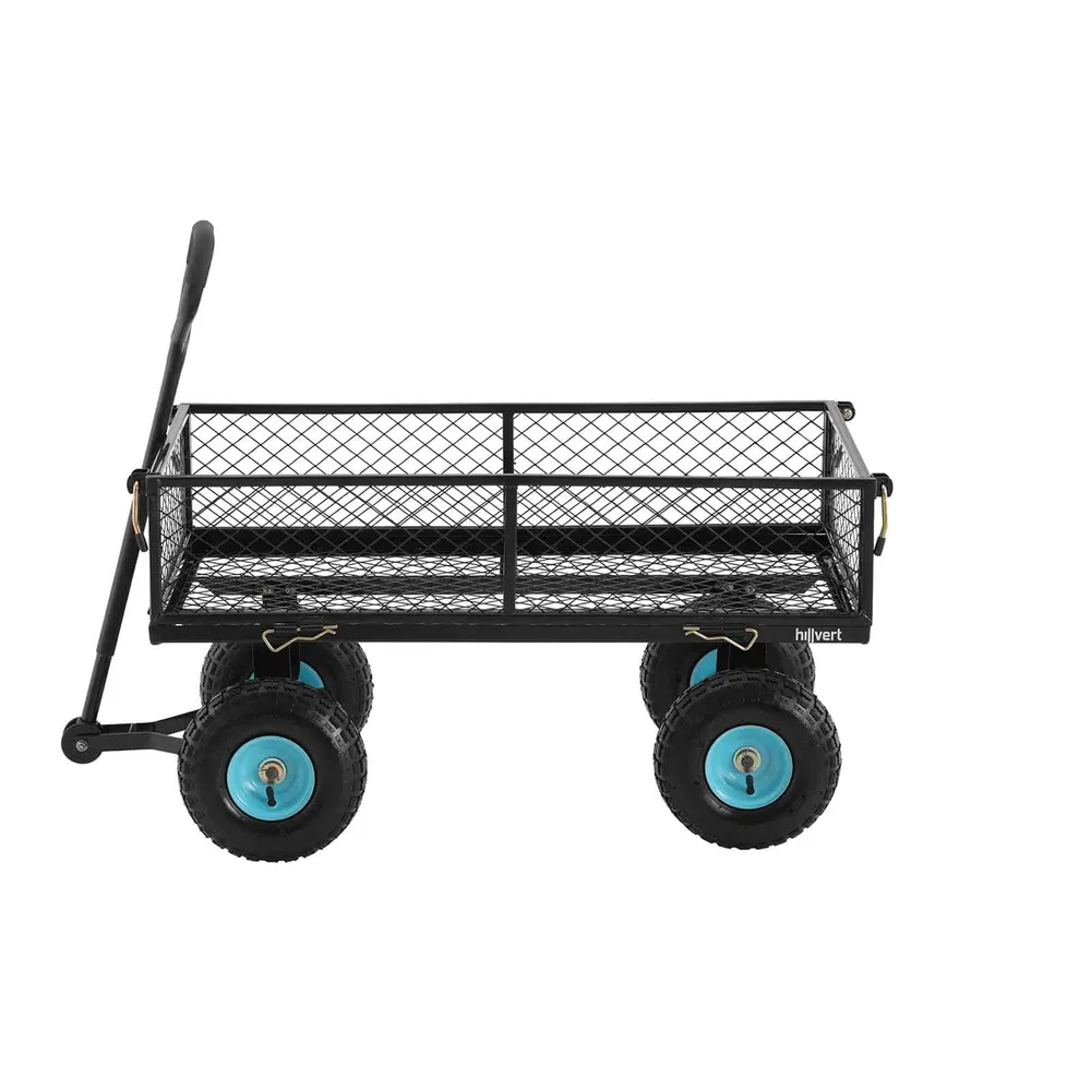 Chariot de plage pliable 300 kg acier noir 14_0007473