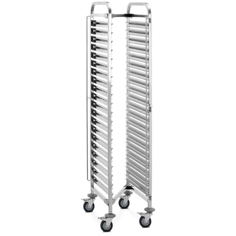 Chariot à plateaux cuisine professionnel 20 emplacements GN 1/1 ou 30 emplacements GN 1/3 acier inoxydable argenté 14_0008636