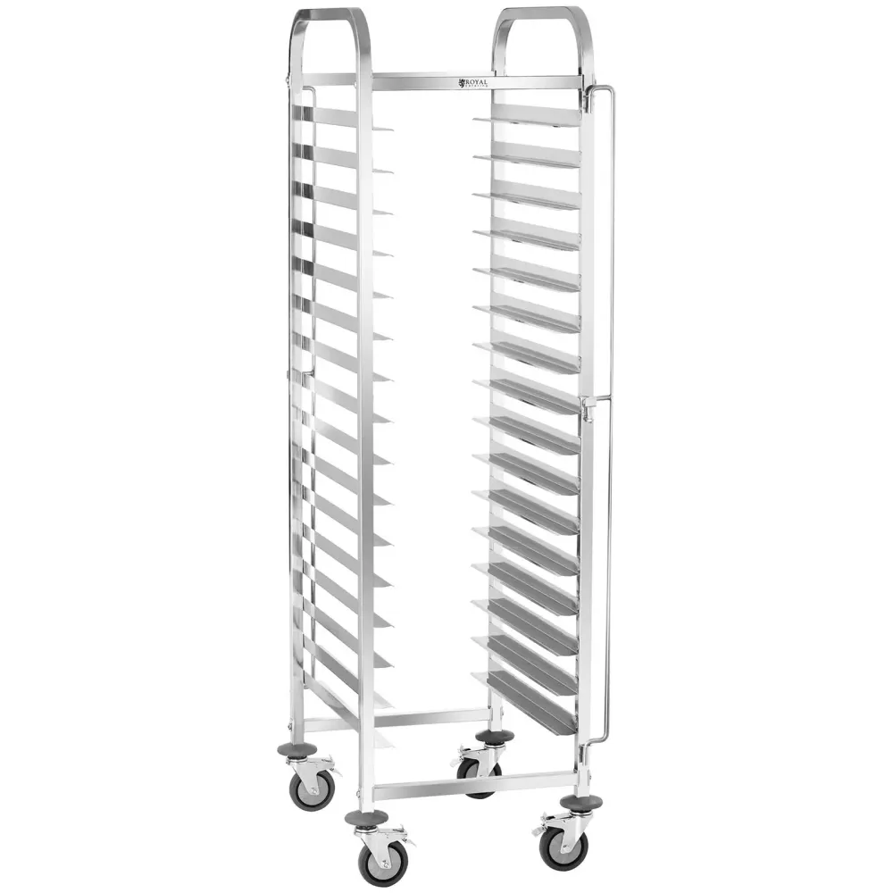 Chariot à plateaux cuisine professionnel 16 tablettes acier inoxydable argenté 14_0008638