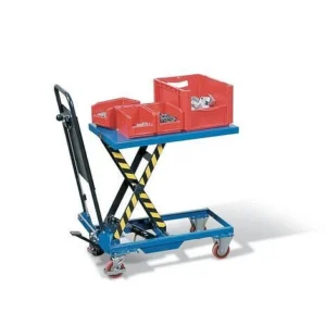 Chariot à table élévatrice DENIOS HTW 15 avec ciseaux faciles 70 x 45 cm capacité de charge 150 kg 157623 obtenir à bas prix
