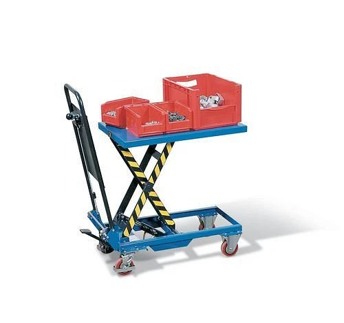 Chariot à table élévatrice DENIOS HTW 15 avec ciseaux faciles 70 x 45 cm capacité de charge 150 kg 157623 obtenir à bas prix