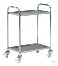 Chariot de transport en acier inoxydable Rettberg avec 4 roulettes pivotantes Ø 125 mm et 2 étagères 107000096 se procurer...