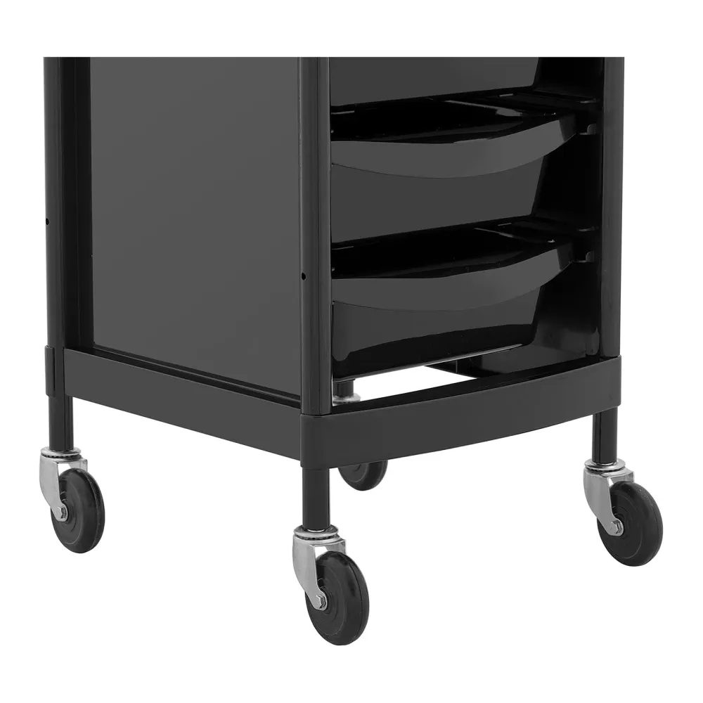 Charriot pour salon de coiffure - 10 kg - 6 tiroirs avec 3 parois de séparation support pour sèche-cheveu plateau de 420 x...