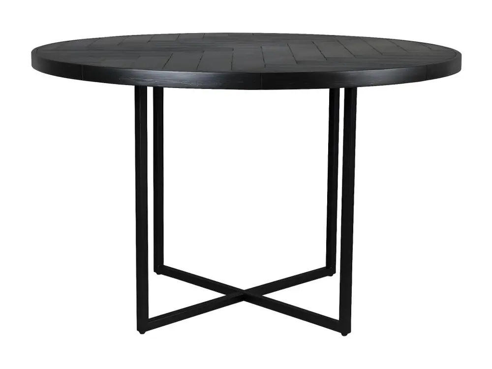 Ciseaux de sécurité CLASS - Table de repas ronde en bois et acier noir D 120