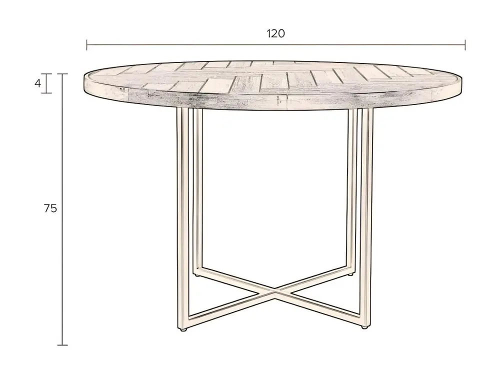 Ciseaux de sécurité CLASS - Table de repas ronde en bois et acier noir D 120