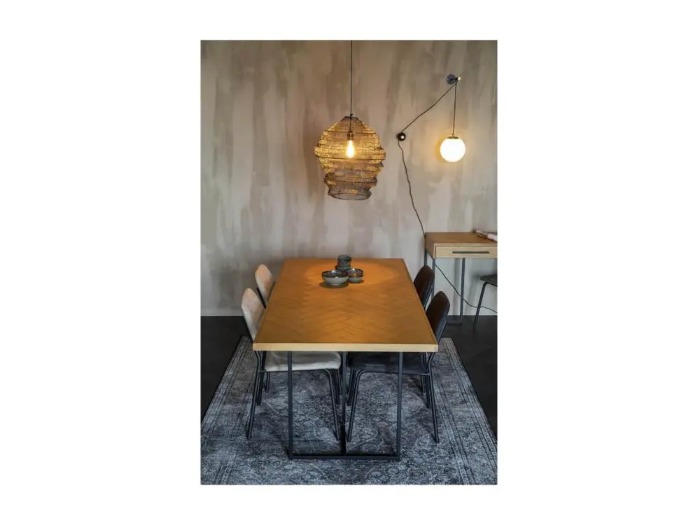 CLASS - Table de repas en bois net et acier noir L180