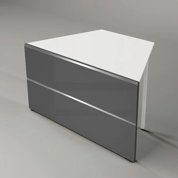Elément intermédiaire de table Kerkmann avec 2 côtés inclinés Atlantis L 1350 x P 820 x H 750 mm anthracite/blanc 22349613...