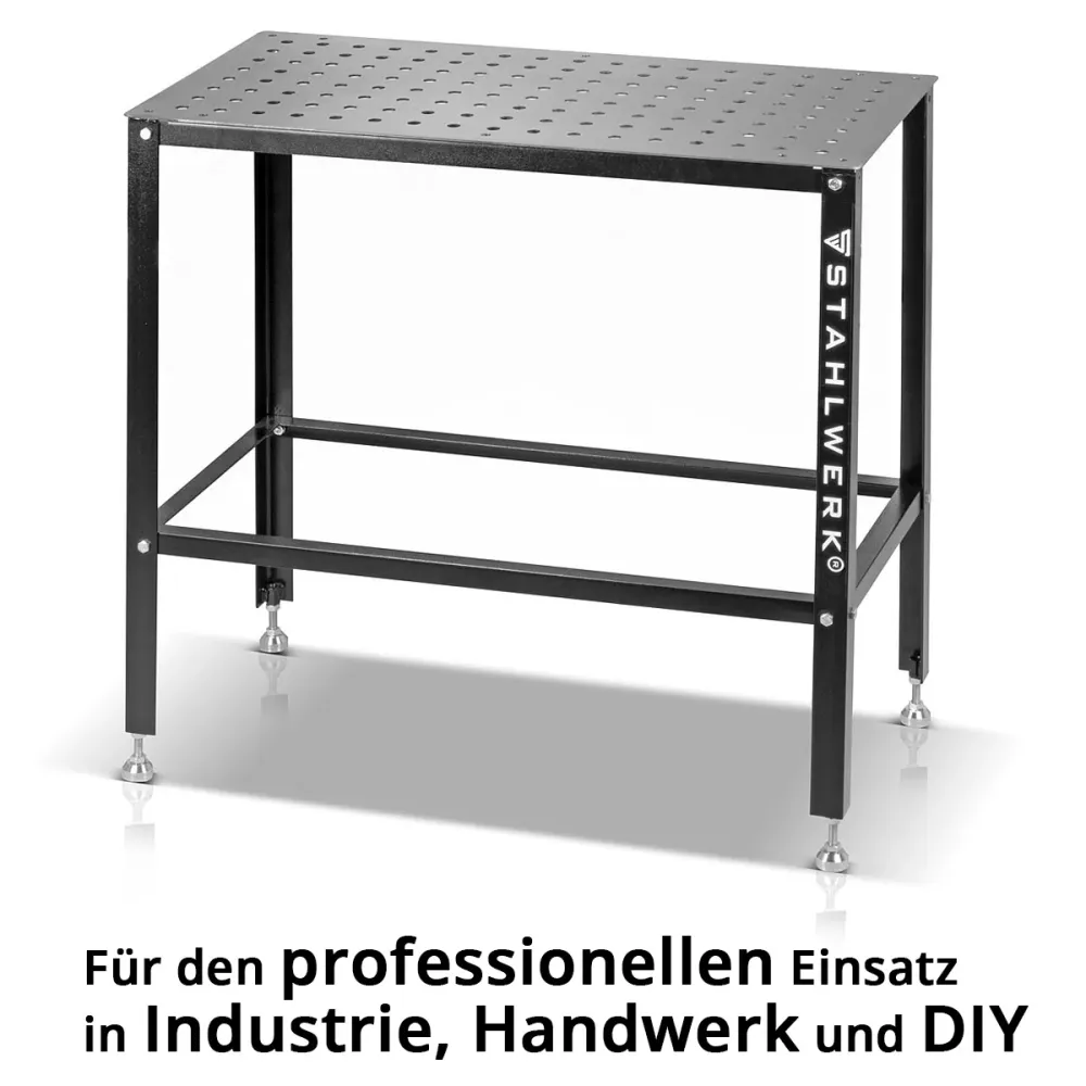Ensemble de table de soudage en acier, table de montage avec système de trous D16 et plan de travail de 3 mm en tant que k...