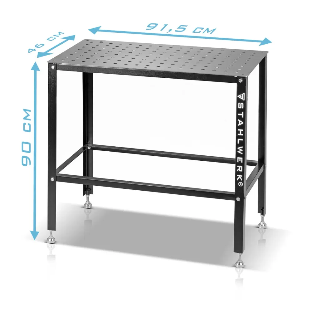 Ensemble de table de soudage en acier, table de montage avec système de trous D16 et plan de travail de 3 mm en tant que k...