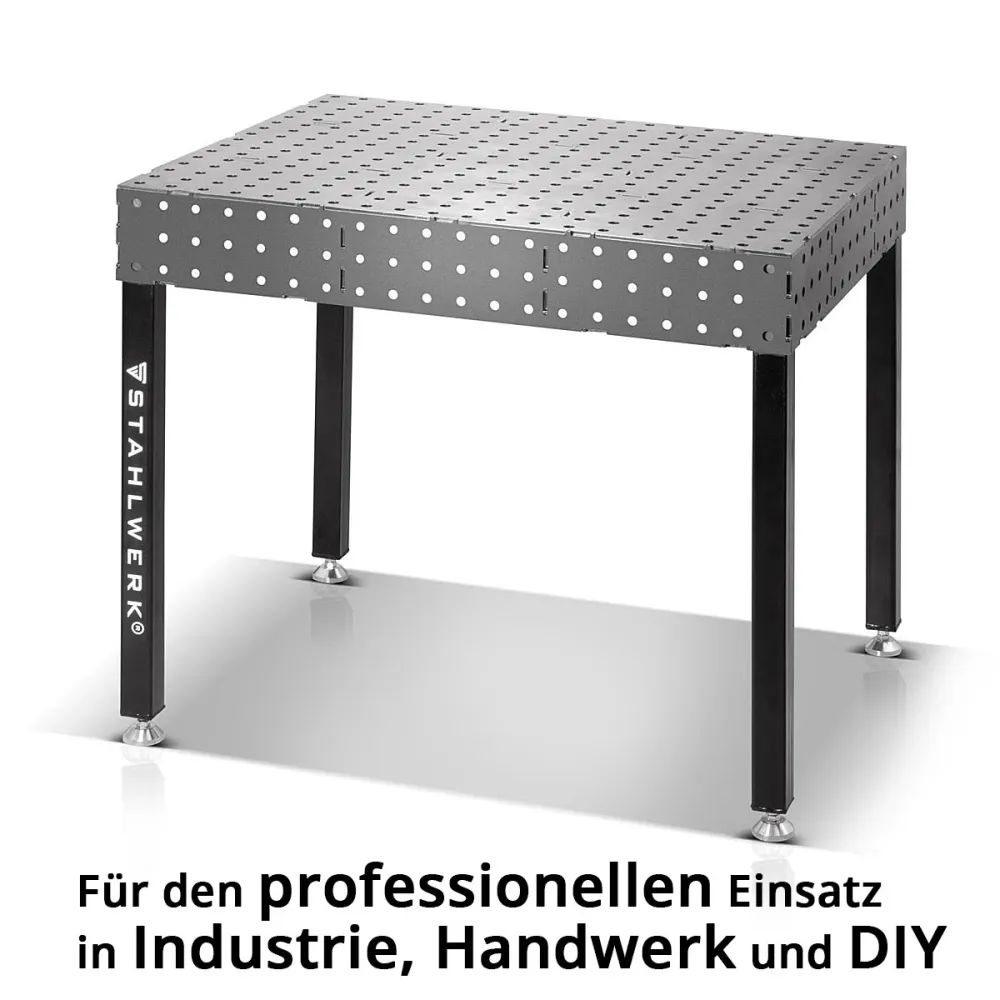 Ensemble de table de soudage 3D Steelworks, table d'assemblage avec système de trous D16 et plan de travail de 6 mm comme...