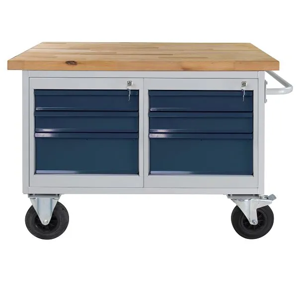 Etabli/chariot de table ADB 6 tiroirs dimensions HxLxP : 840x1300x600 mm couleur du chariot de table : gris évident RAL 70...