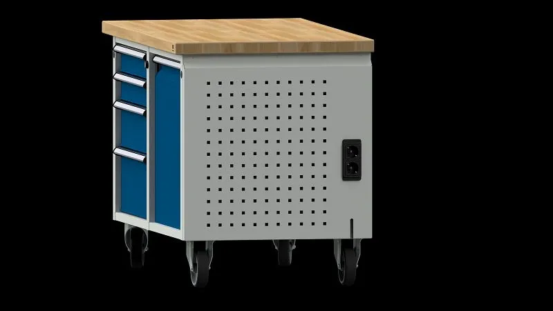 Panneau réseau d'établis ANKE avec alimentation 523 x 32 x 638 mm RAL 7035 pour chariot d'atelier série...