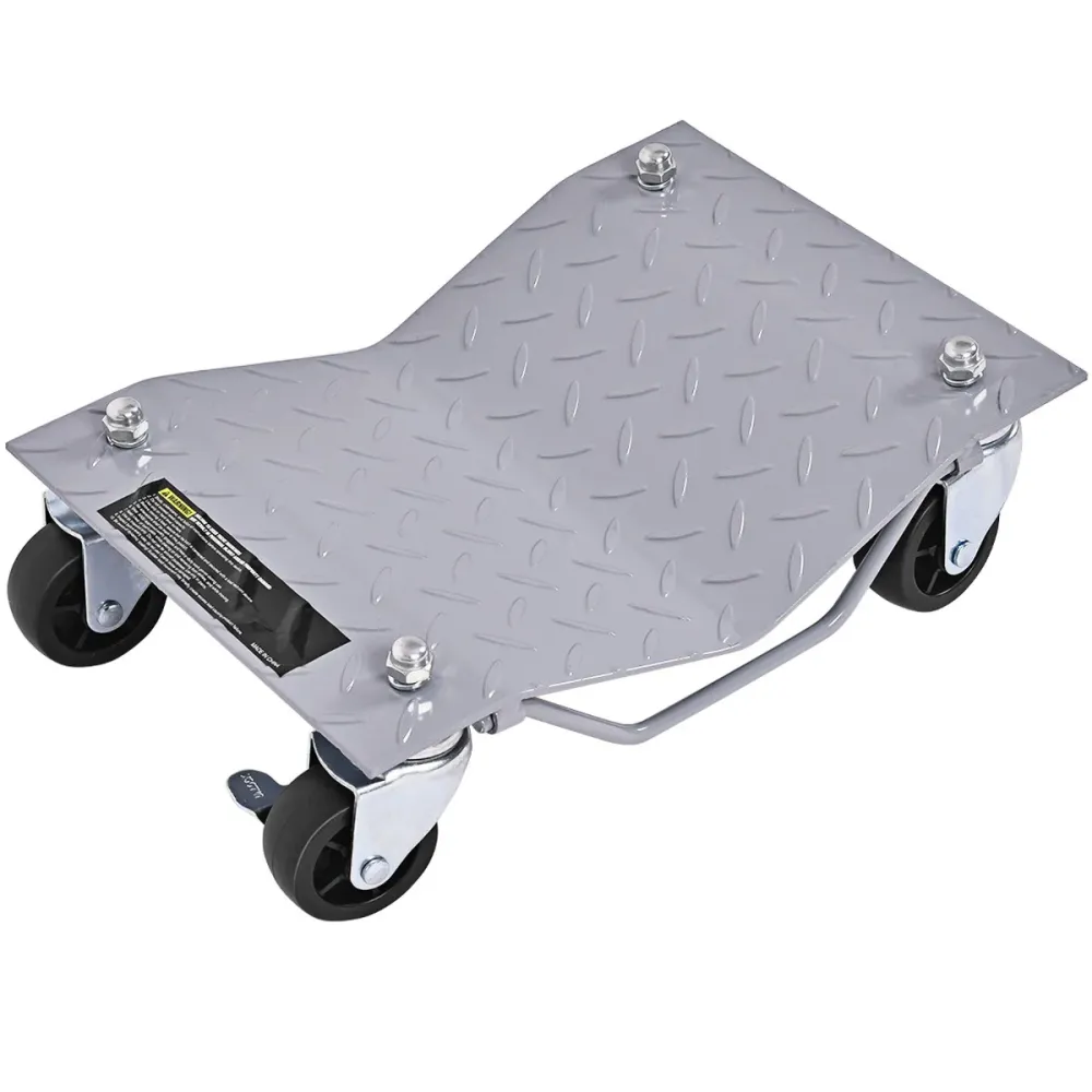 4 pcs chariots de manutention de voiture capacité 680 kg/pc avec roulettes verrouillables 360° et poignée 40,5 x 30 cm 20_...