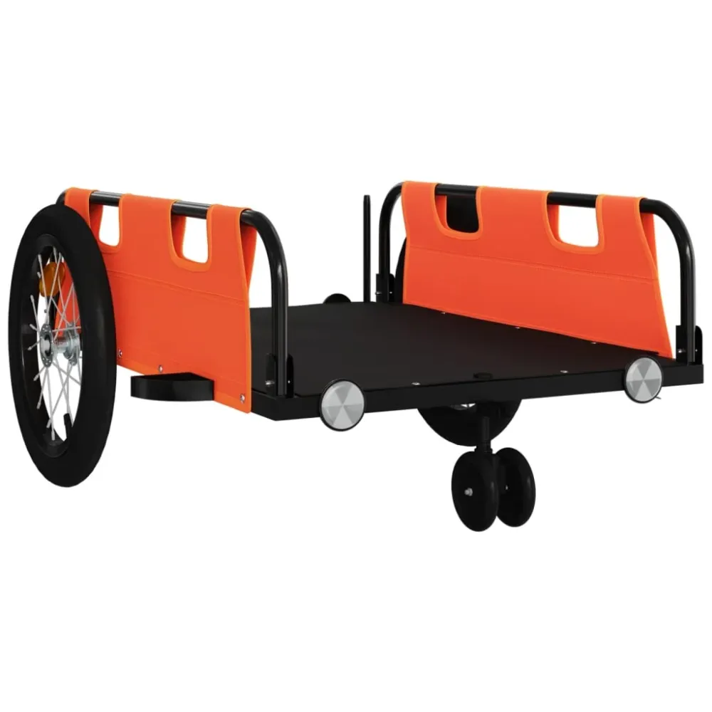 Remorque chariot transport de vélo tissu oxford fer Orange 02_0044200