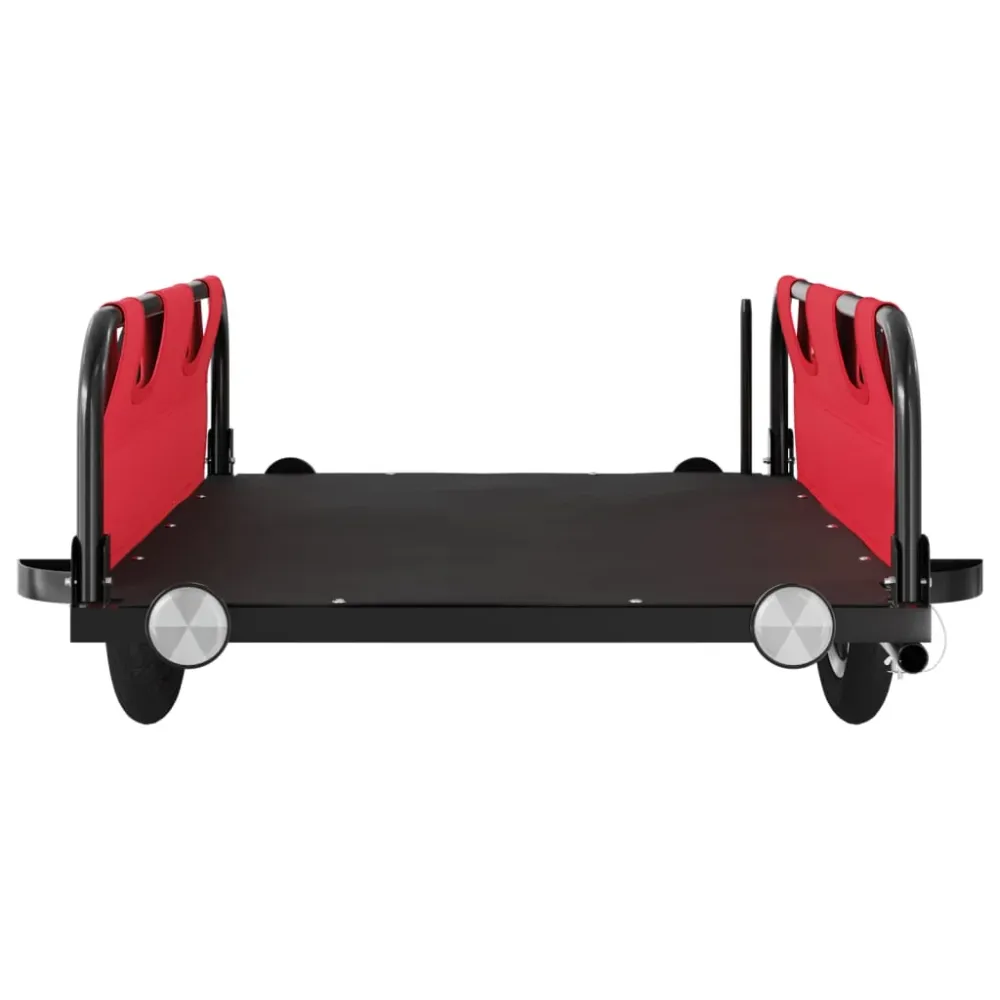 Remorque chariot transport de vélo tissu oxford fer rouge 02_0044385