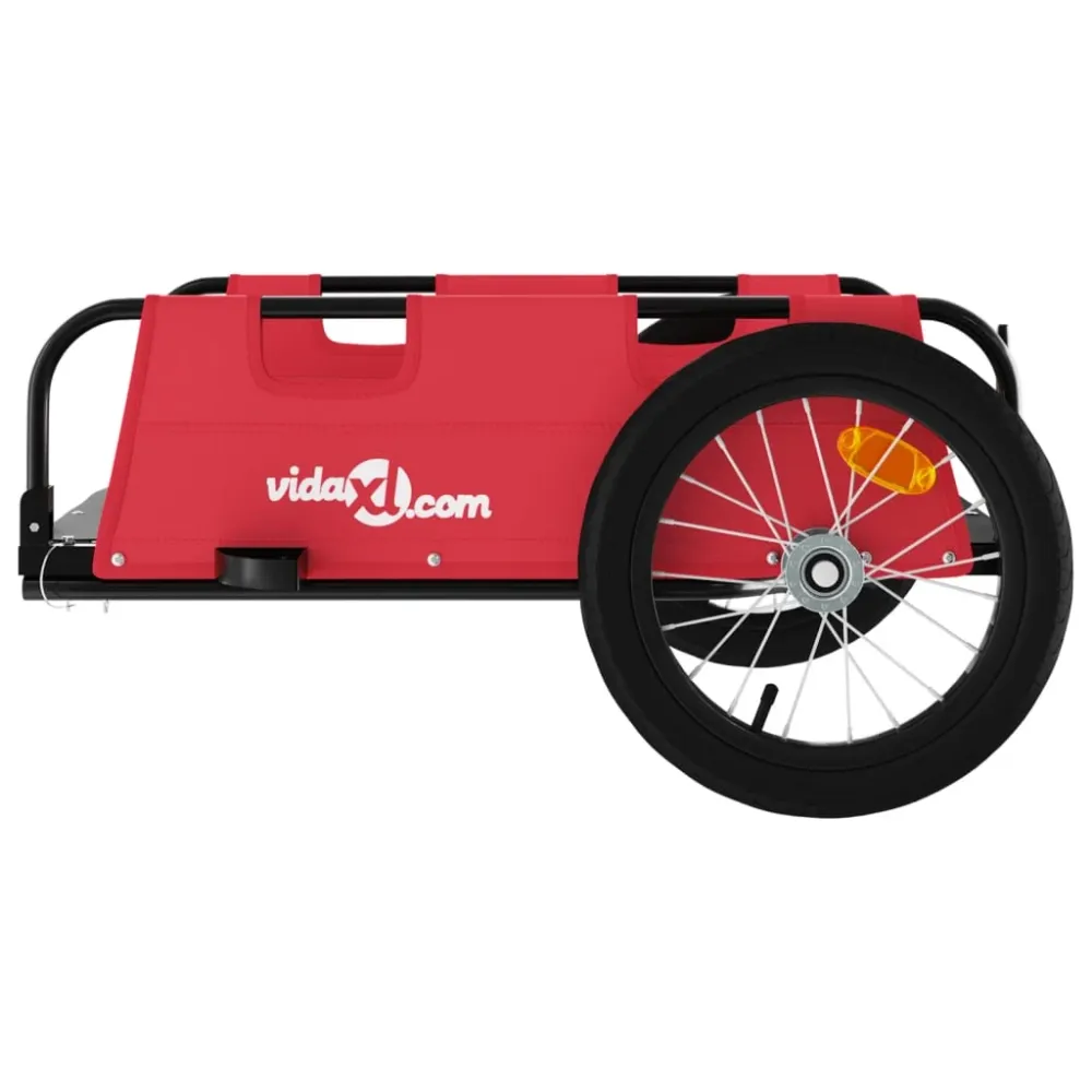 Remorque chariot transport de vélo tissu oxford fer rouge 02_0044385