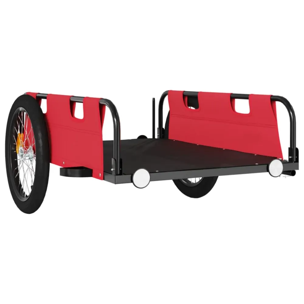 Remorque chariot transport de vélo tissu oxford fer rouge 02_0044387