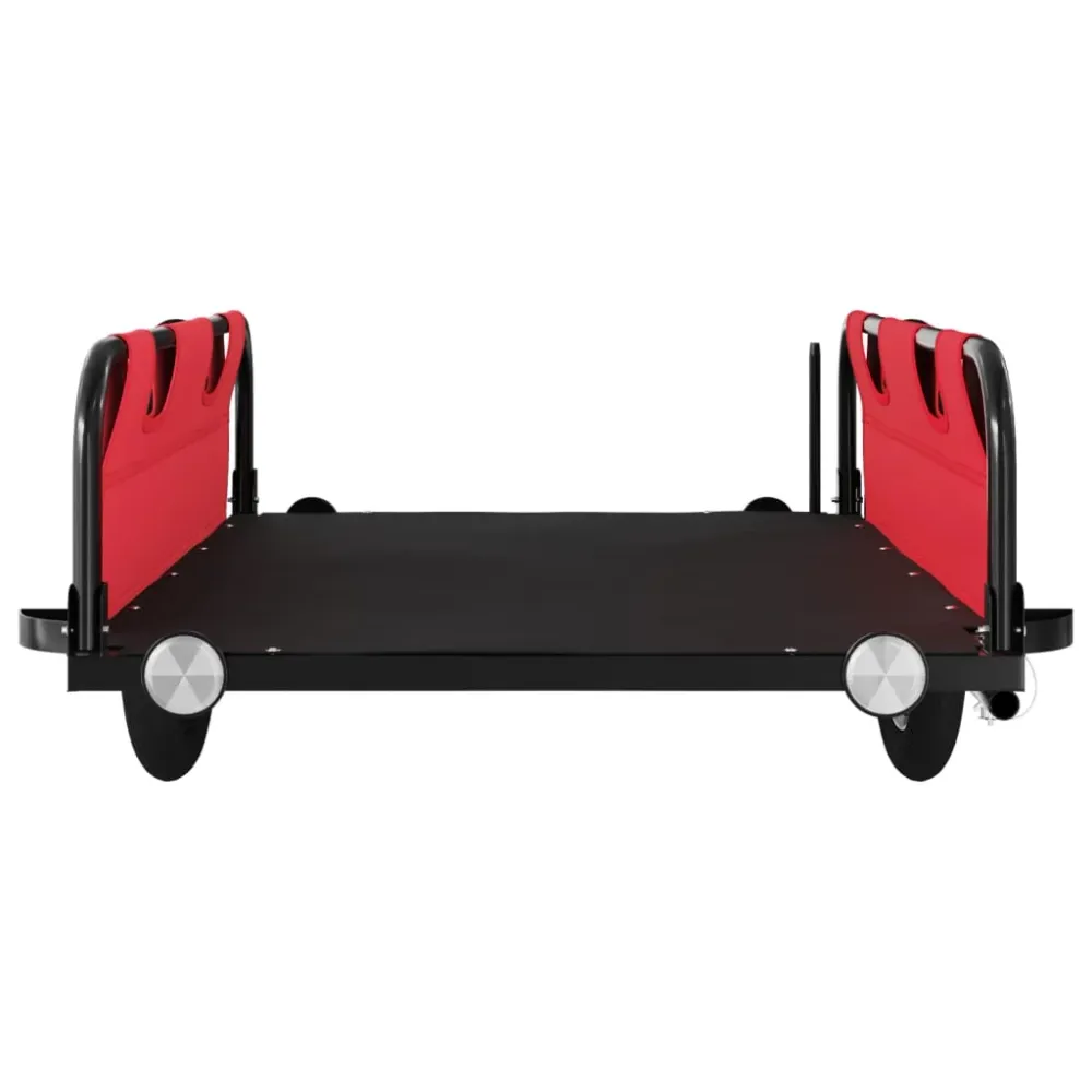 Remorque chariot transport de vélo tissu oxford fer rouge 02_0044387