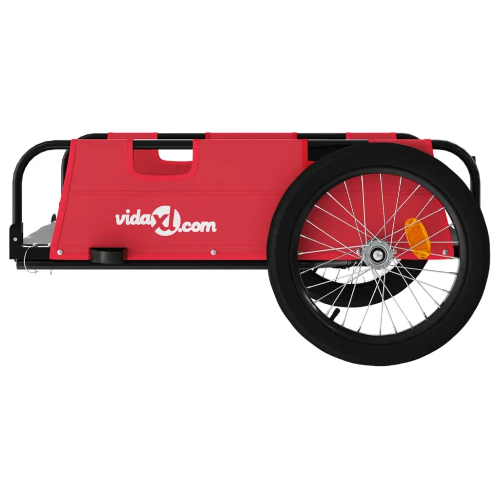 Remorque chariot transport de vélo tissu oxford fer rouge 02_0044387