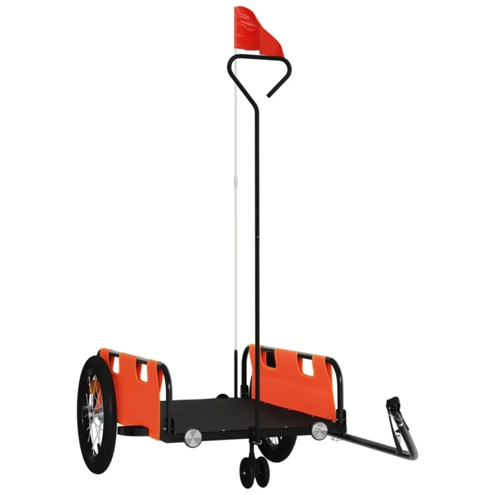 Remorque chariot transport de vélo tissu oxford fer Orange 02_0044200