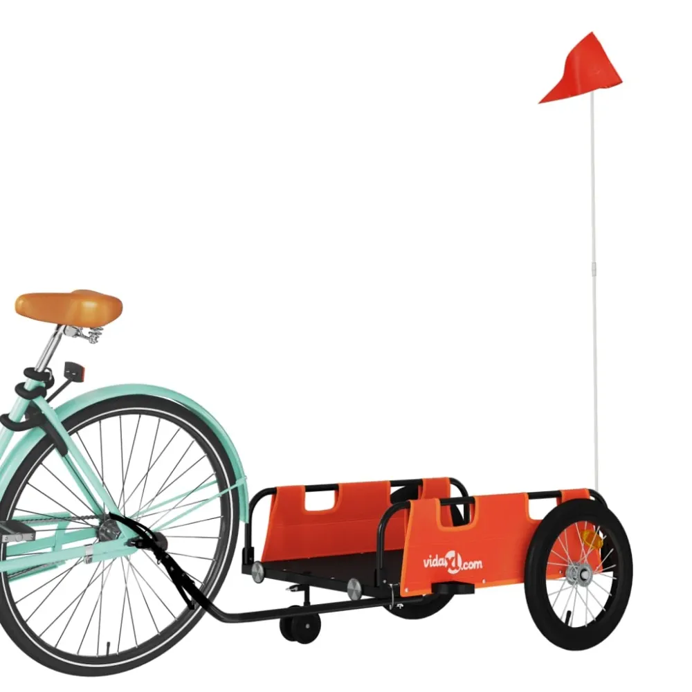 Remorque chariot transport de vélo tissu oxford fer Orange 02_0044200