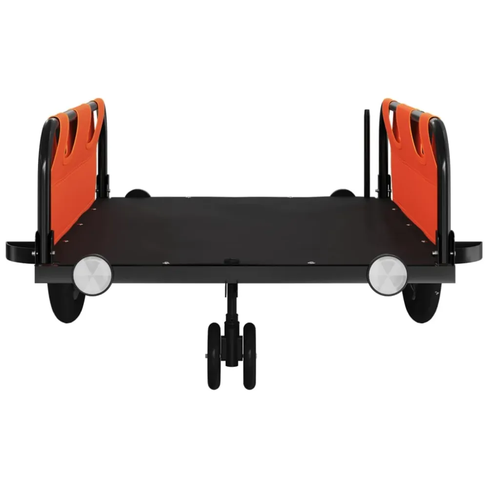 Remorque chariot transport de vélo tissu oxford fer Orange 02_0044200