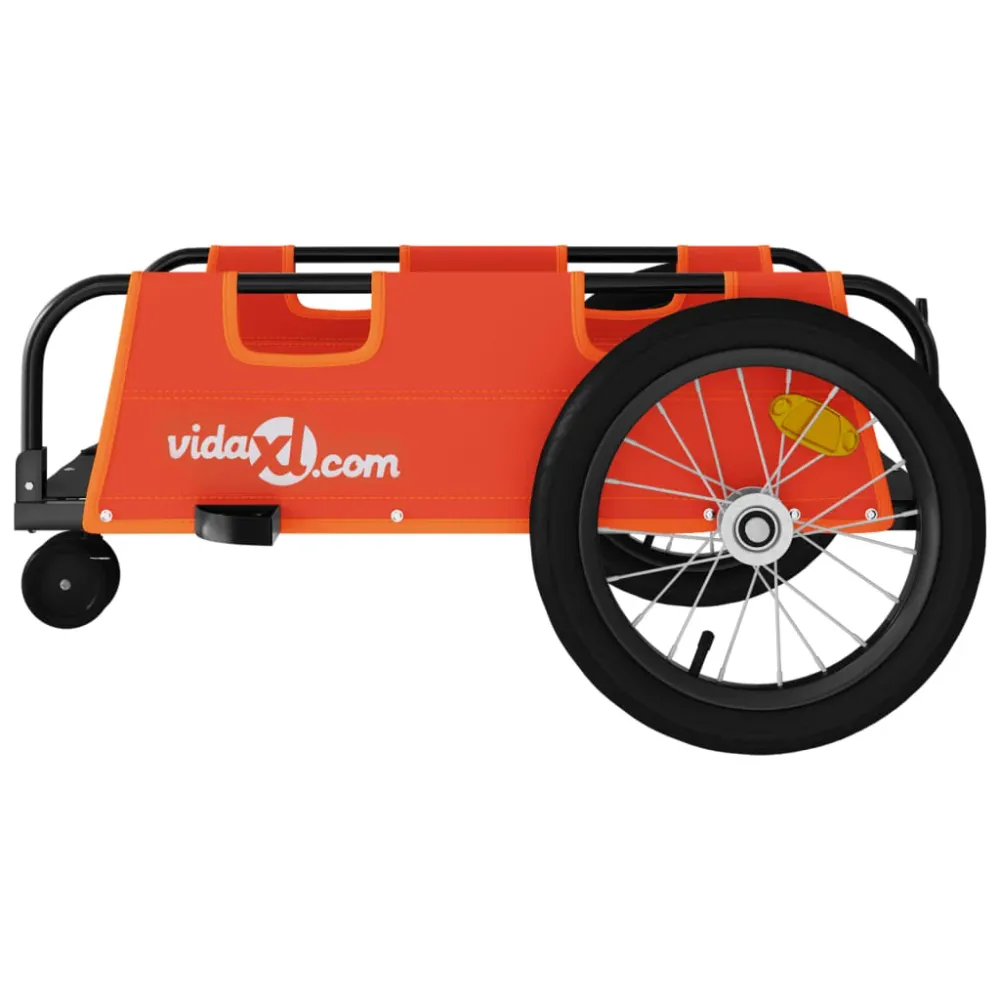 Remorque chariot transport de vélo tissu oxford fer Orange 02_0044200